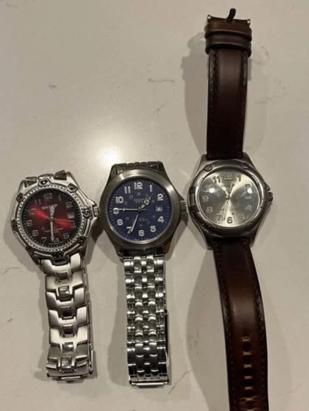 SHARP QUARTZ WATCHES LOT OF 3 watches. All running well well. New strap with one